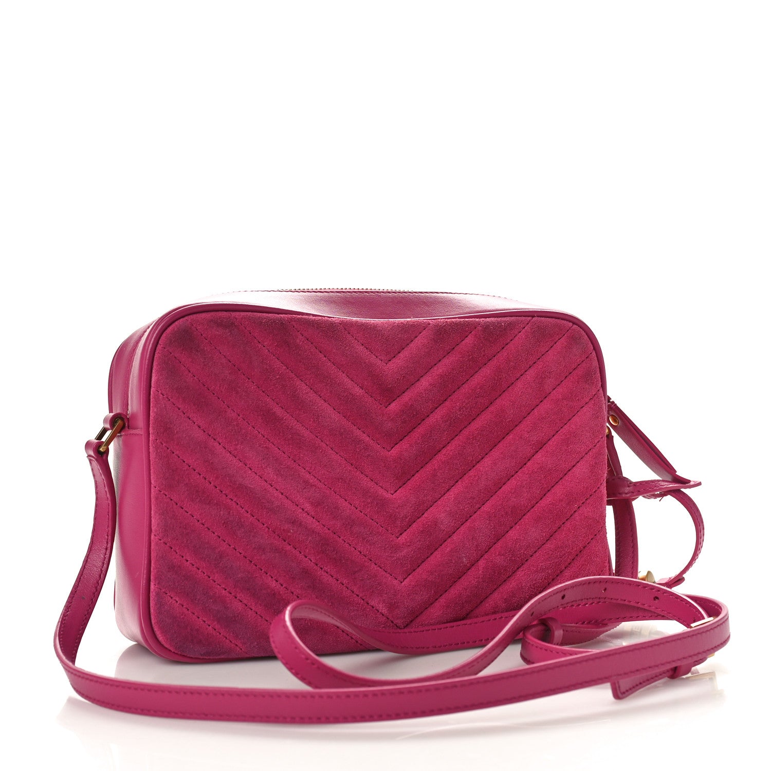Saint Laurent Suede Matelasse Monogram Lou Camera Bag Rose 3 of 11