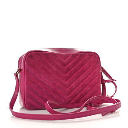 Saint Laurent Suede Matelasse Monogram Lou Camera Bag Rose 3 of 11