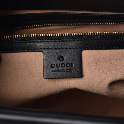 Gucci Nappa Bamboo Medium Nymphaea Top Handle Bag Black 6 of 10