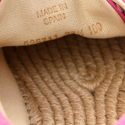 Gucci Canvas Logo Lace-Up Platform Espadrilles 37.5 Pink 9 of 10