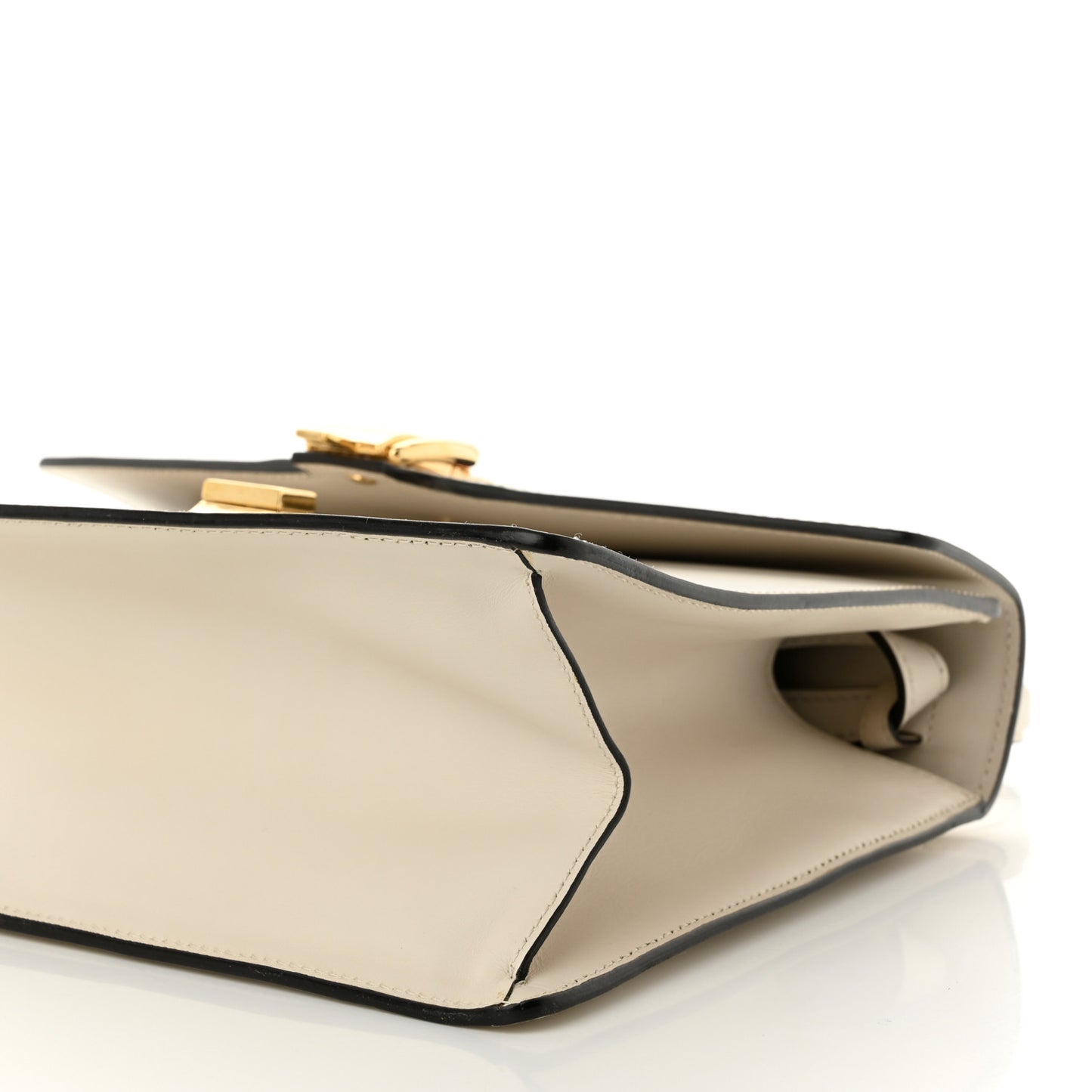 Calfskin Web Medium Sylvie Top Handle Bag White