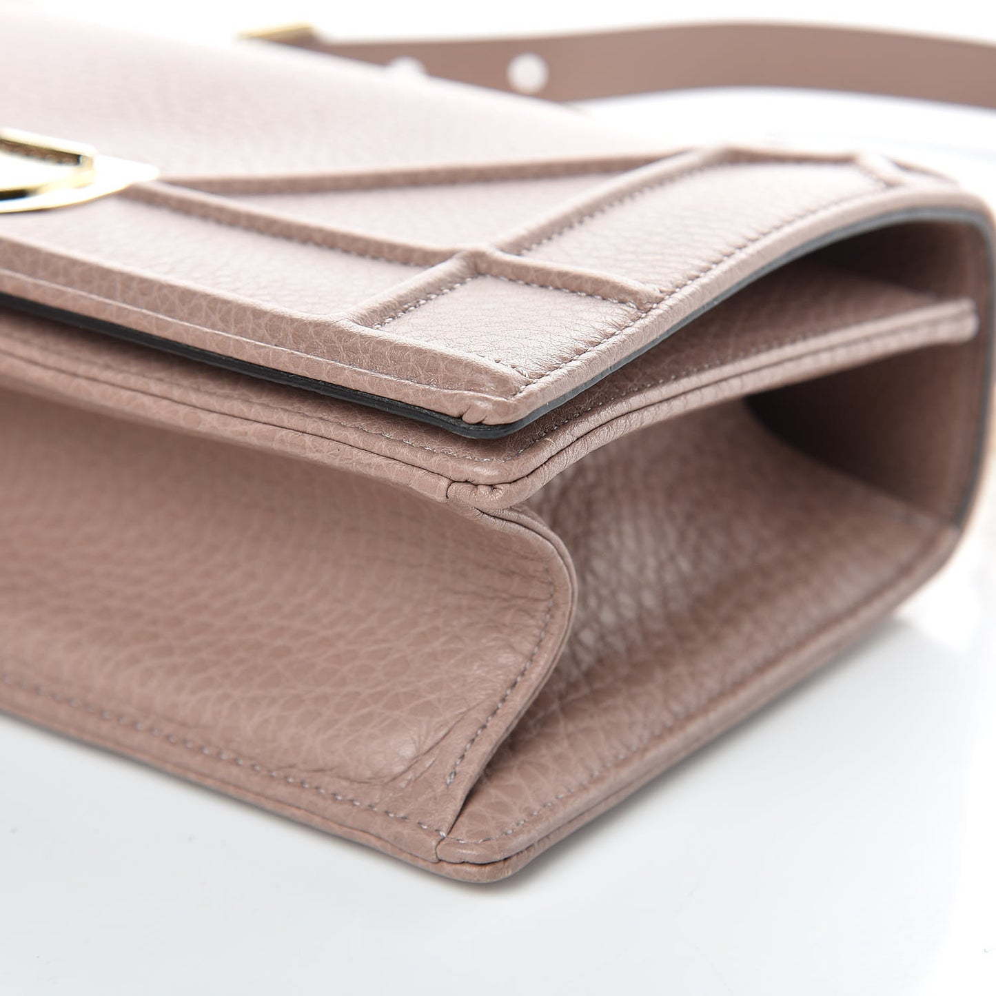Grained Calfskin Small Diorama Flap Bag Taupe