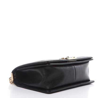 Chanel Caviar Chevron Quilted Medium Boy Flap Black 4 of 12