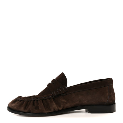 Saint Laurent Suede Le Loafer 15 Penny Slippers 40 Dark Chocolate 1 of 10