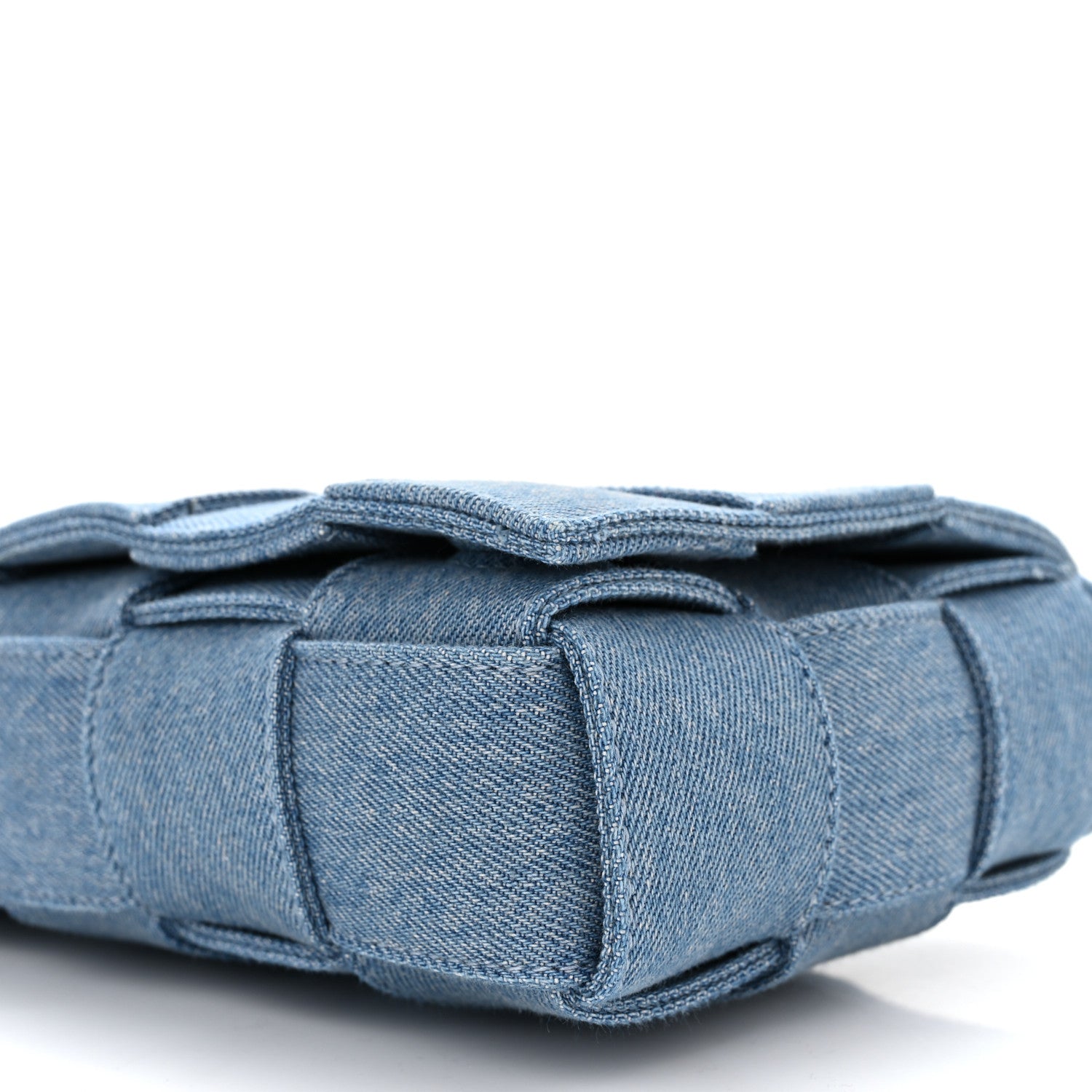 Bottega Veneta Denim Maxi Intrecciato Cassette Crossbody Bag Blue 10 of 10