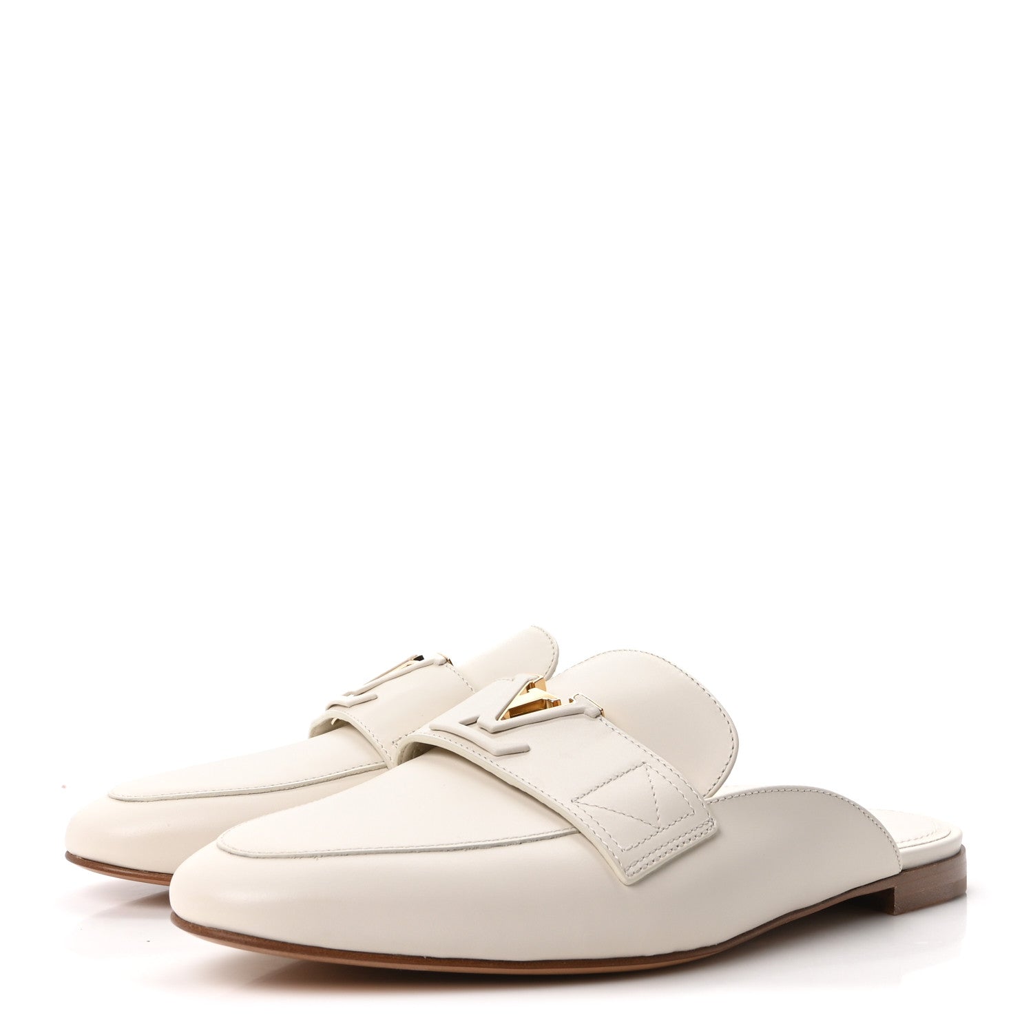 Louis Vuitton Calfskin LV Mare Open Back Loafers 40 White 4 of 9
