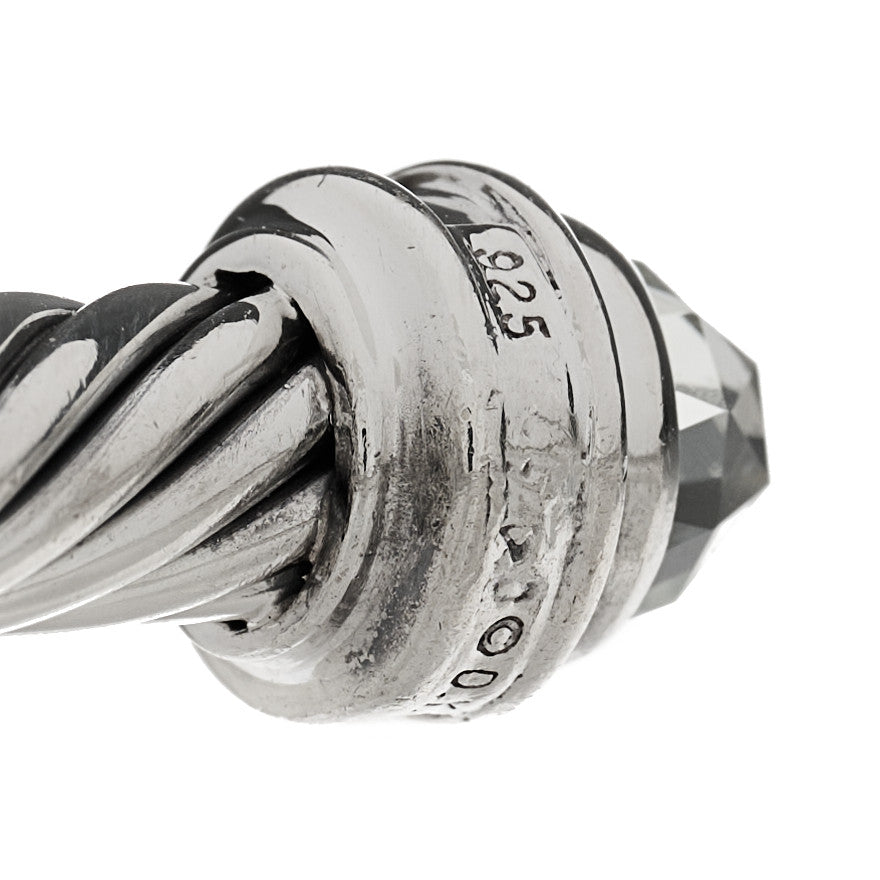 Sterling Silver Diamond Prasiolite 5mm Cable Classics Princess Bracelet