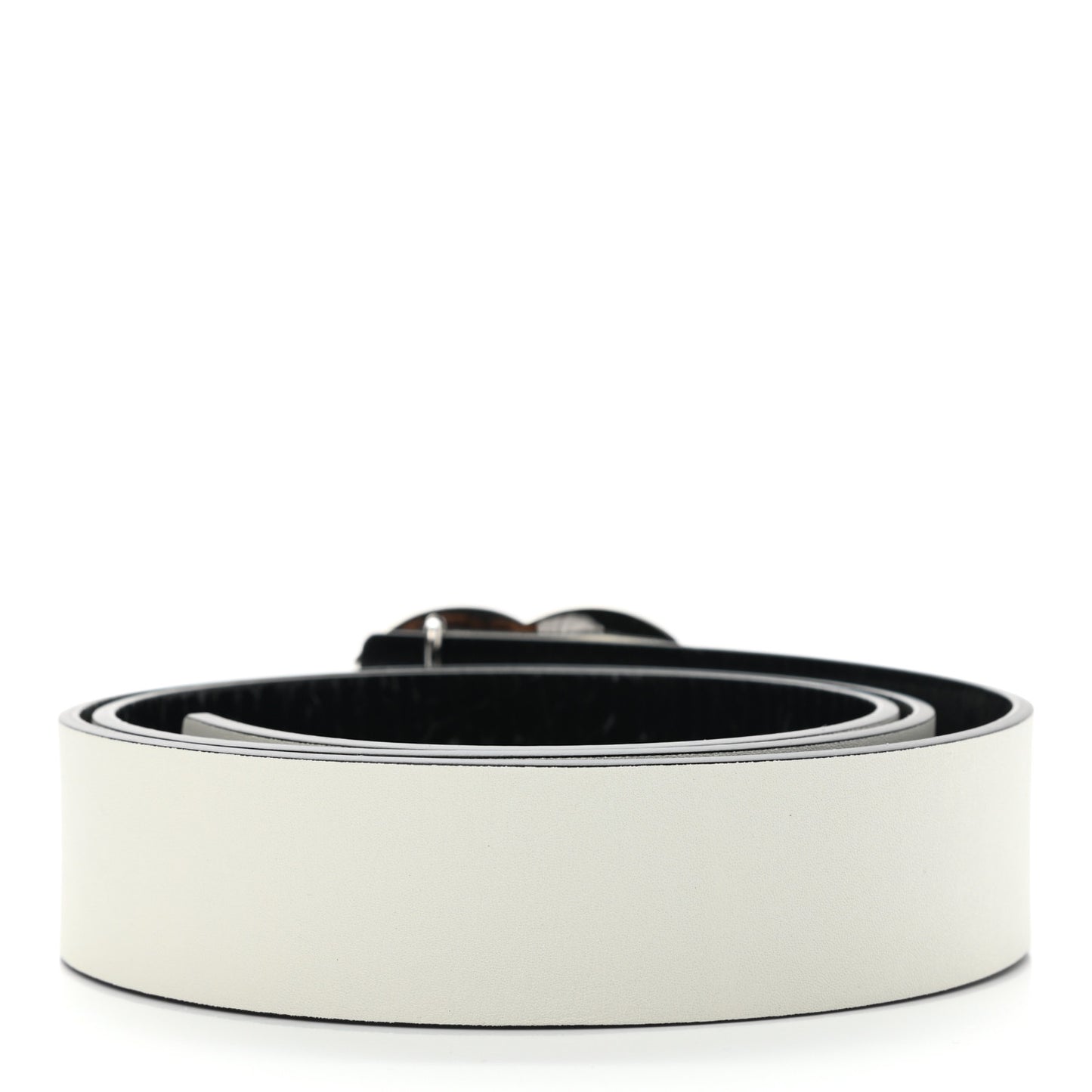 Patent Calfskin CC Reversible Belt 95 Black White