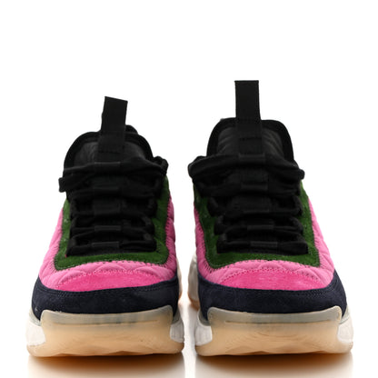 Chanel Fabric Suede Calfskin CC Sneakers 35.5 Dark Pink Green 2 of 9
