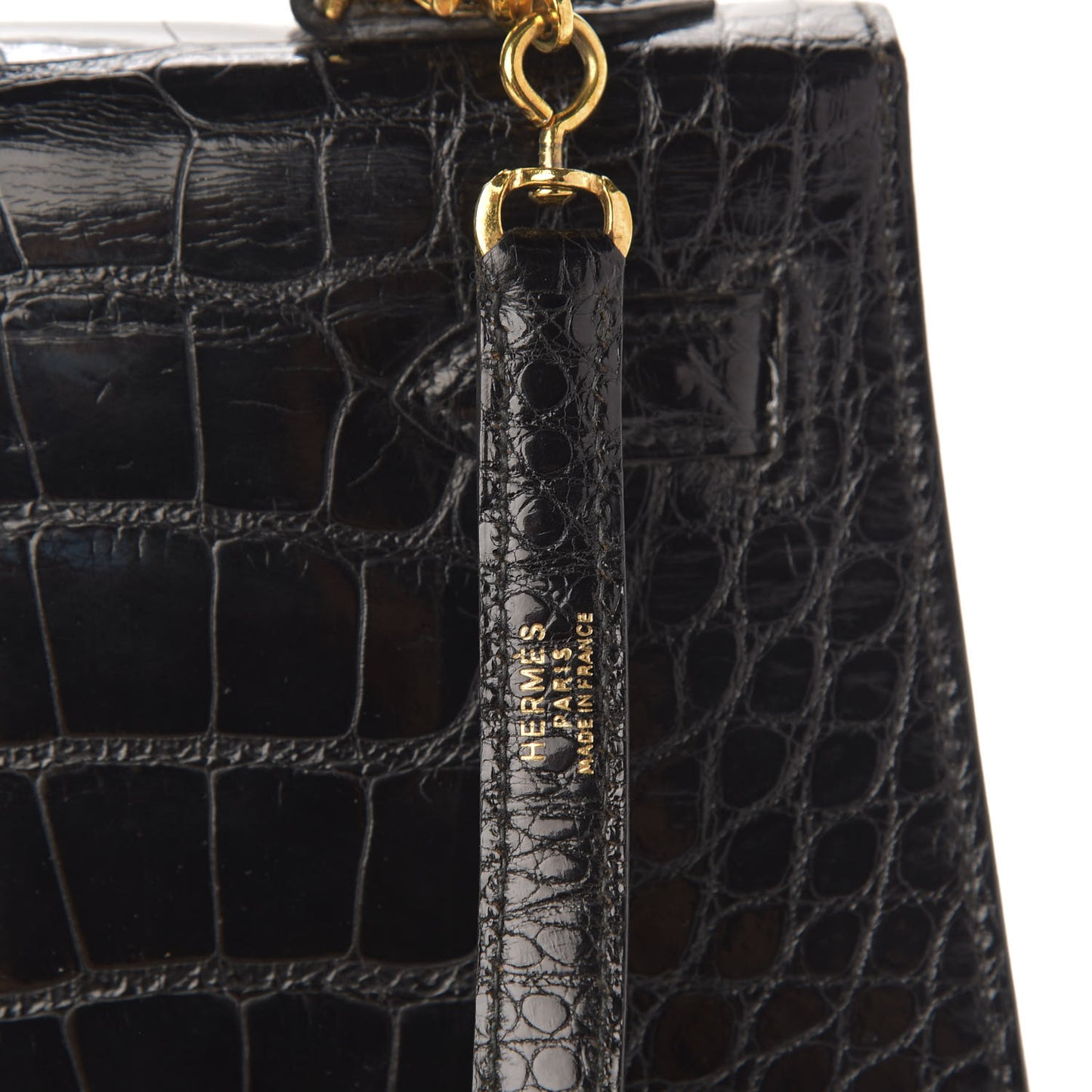 Shiny Crocodile Kelly Sellier 32 Black