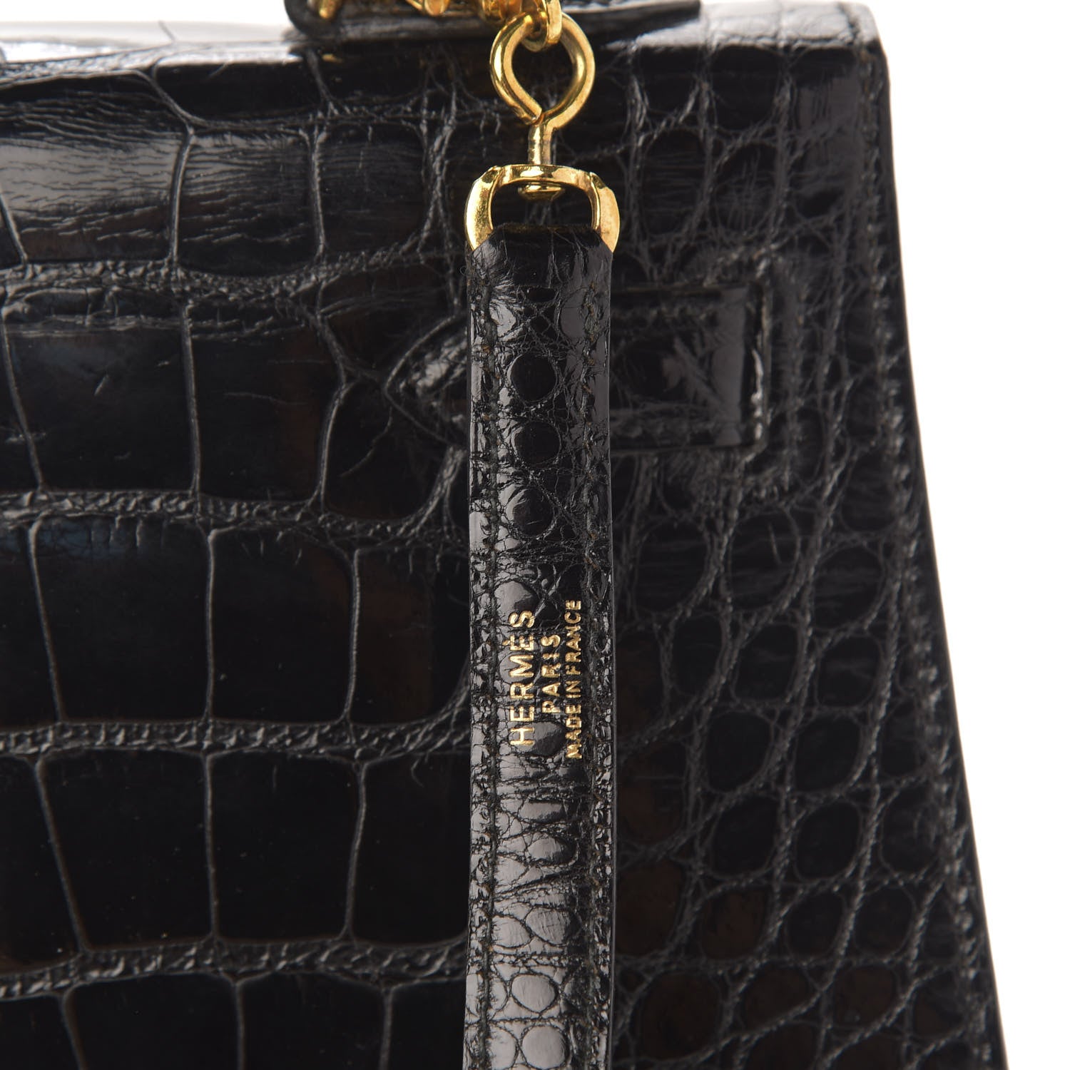 Hermes Shiny Crocodile Kelly Sellier 32 Black 21 of 22