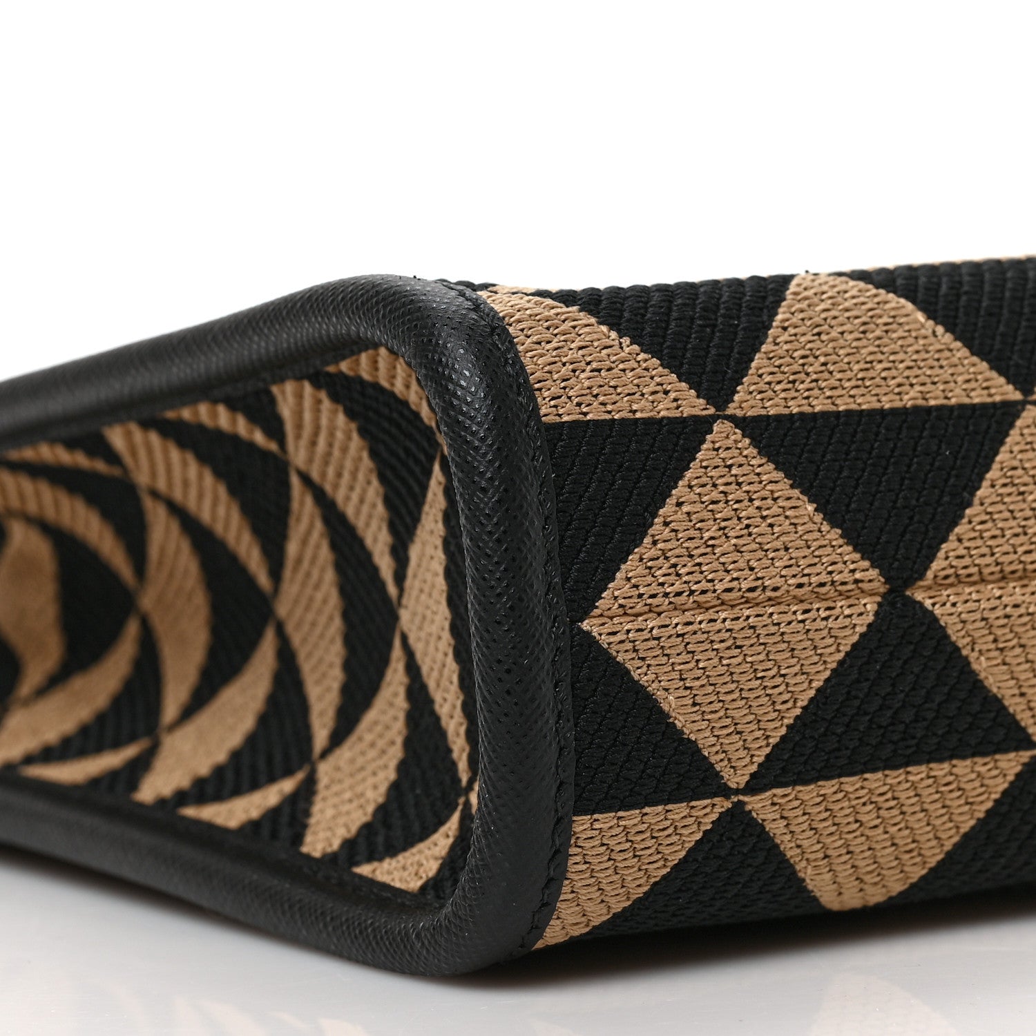 Prada Jacquard Saffiano Triangolo Symbole Embroidered Micro Tote Black Corda 7 of 8
