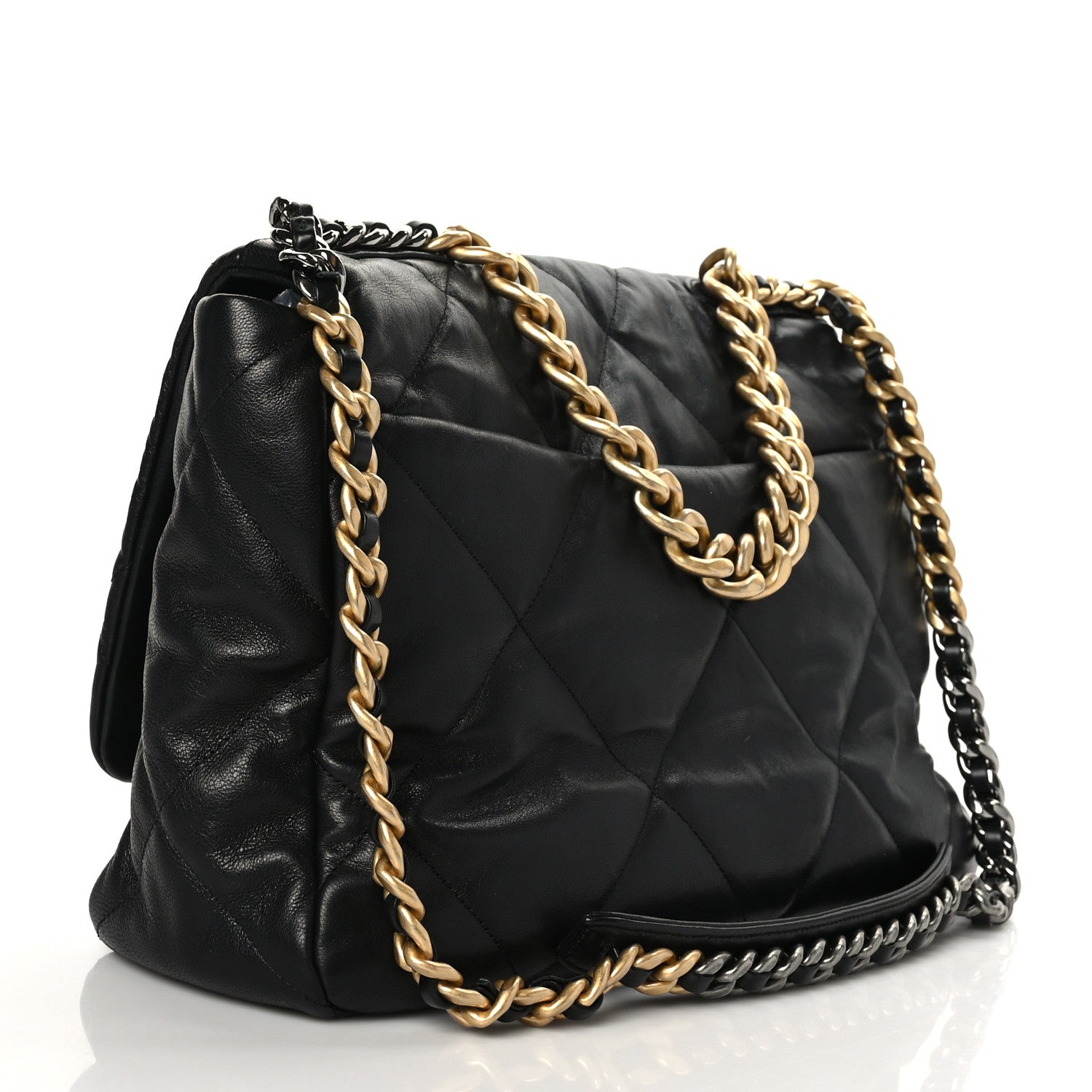 Chanel Goatskin Quilted Maxi Chanel 19 Flap Black 3 of 9