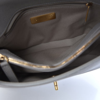 Chanel Grained Calfskin Small Stitched Flap Grey 6 of 13