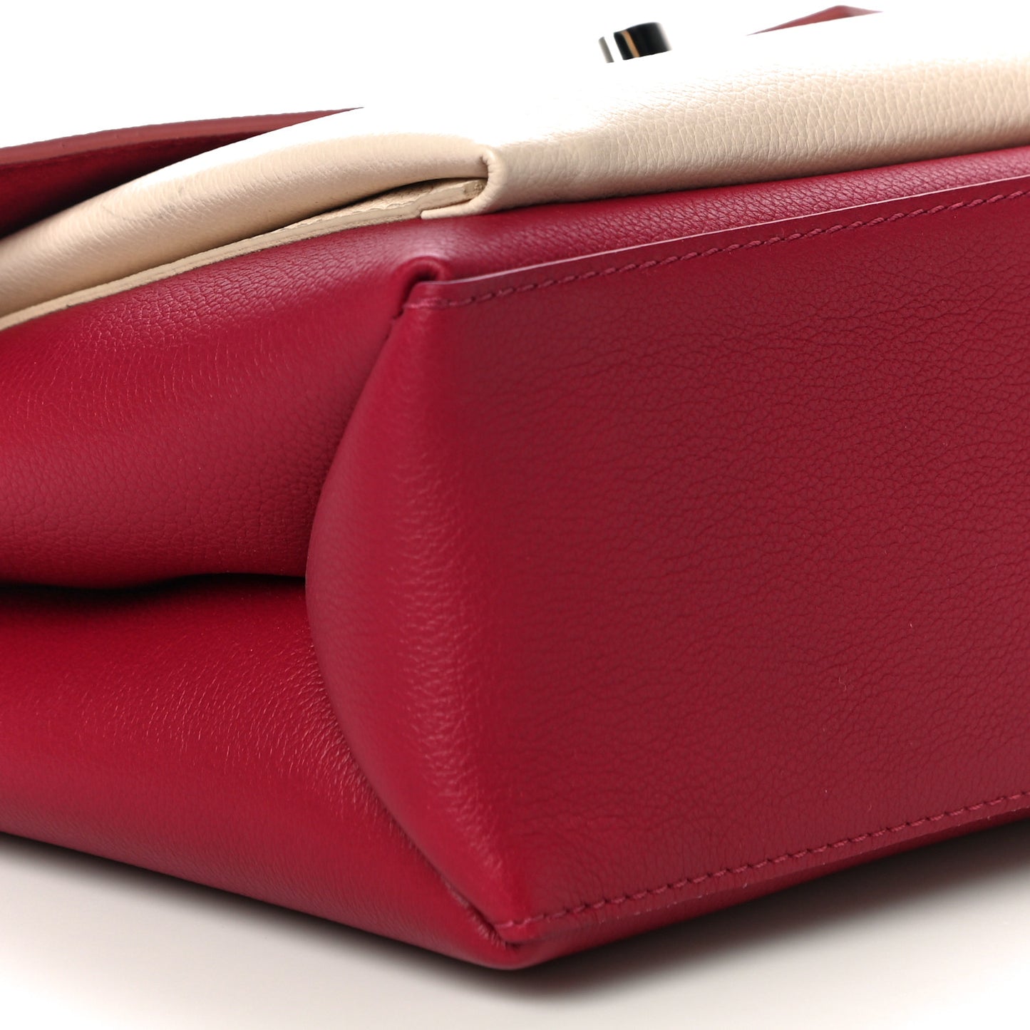 Soft Calfskin My Lockme Top Handle Rose Boudoir Lie de Vin Creme