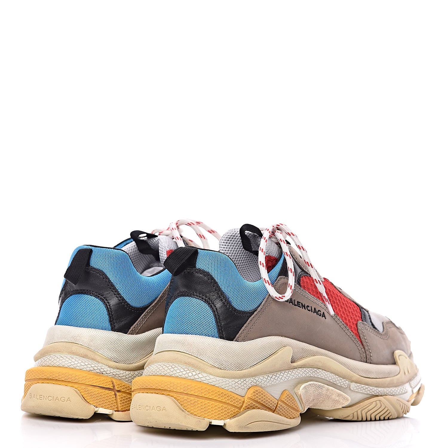 Balenciaga Mesh Nubuck Mens Triple S Sneakers 44 Bleu Gris Rouge 4 of 8