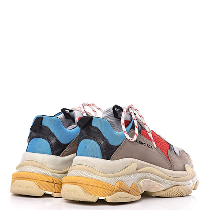Balenciaga Mesh Nubuck Mens Triple S Sneakers 44 Bleu Gris Rouge 4 of 8