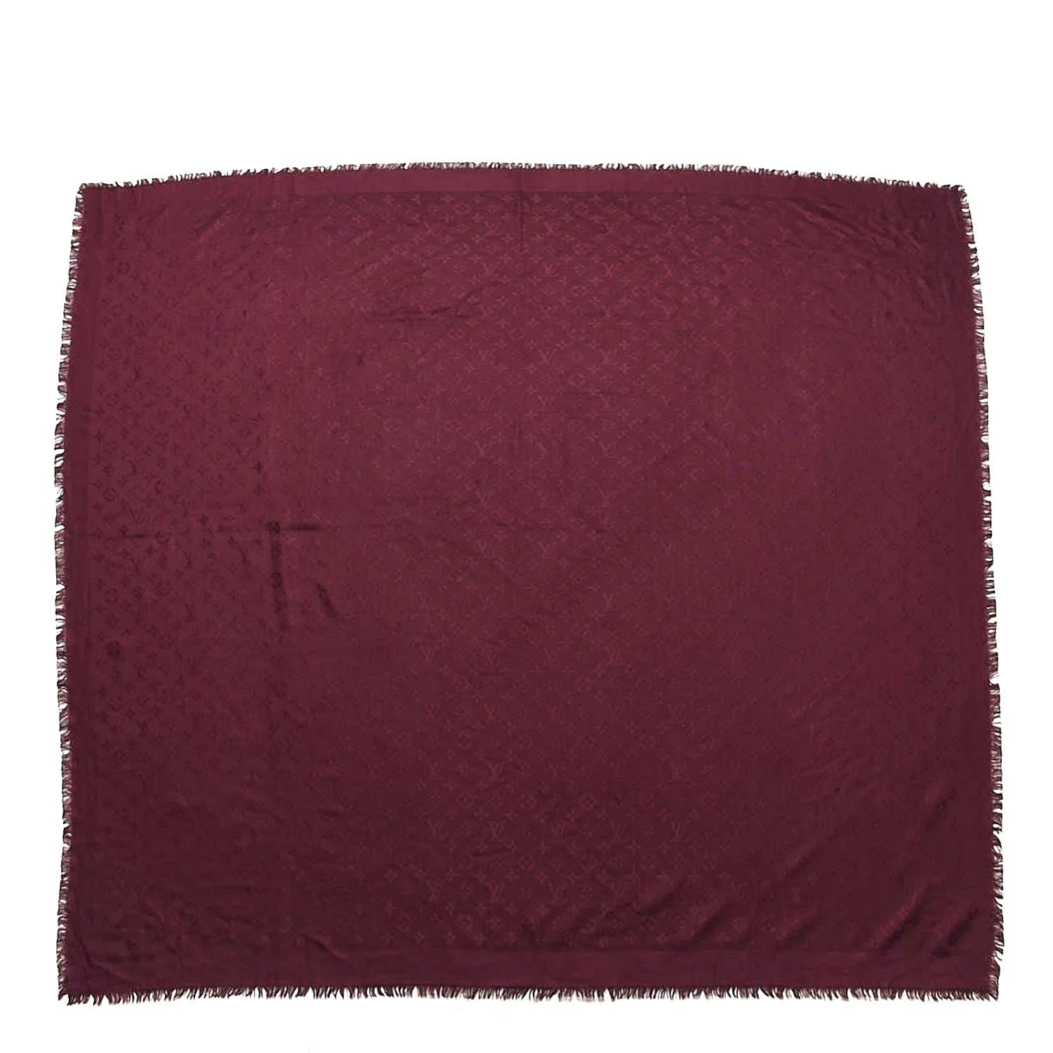 Louis Vuitton Wool Silk Monogram Shawl Amarante 1 of 7