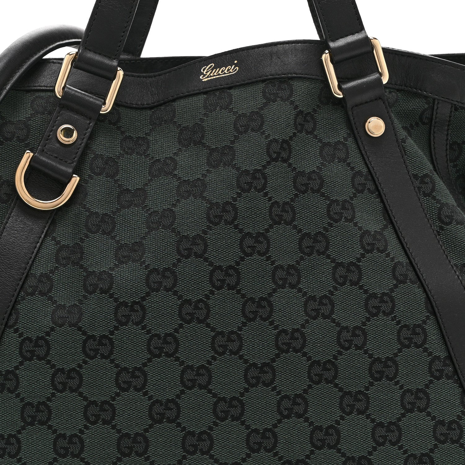 Gucci Monogram Medium Abbey Convertible Tote Dark Green 9 of 11