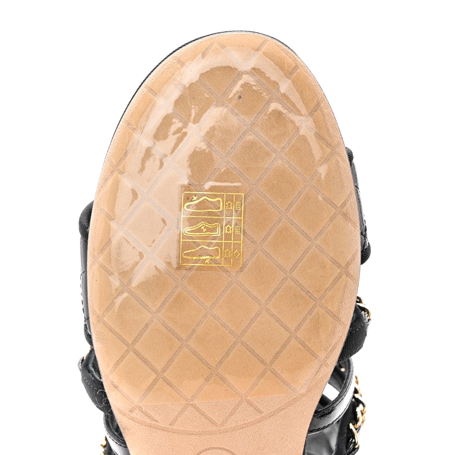 Chanel Distressed Patent Quilted Chain Mule Sandals 36 Black 10 of 13
