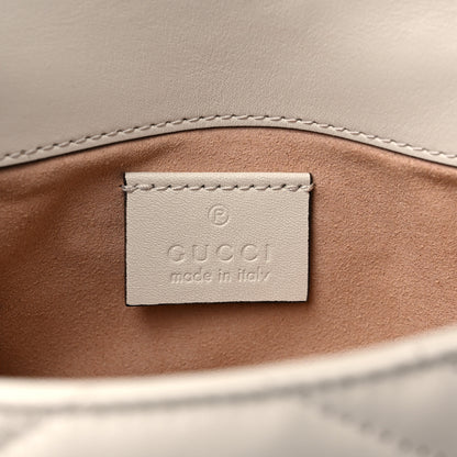 Gucci Calfskin Matelasse Super Mini GG Marmont Shoulder Bag White 6 of 9