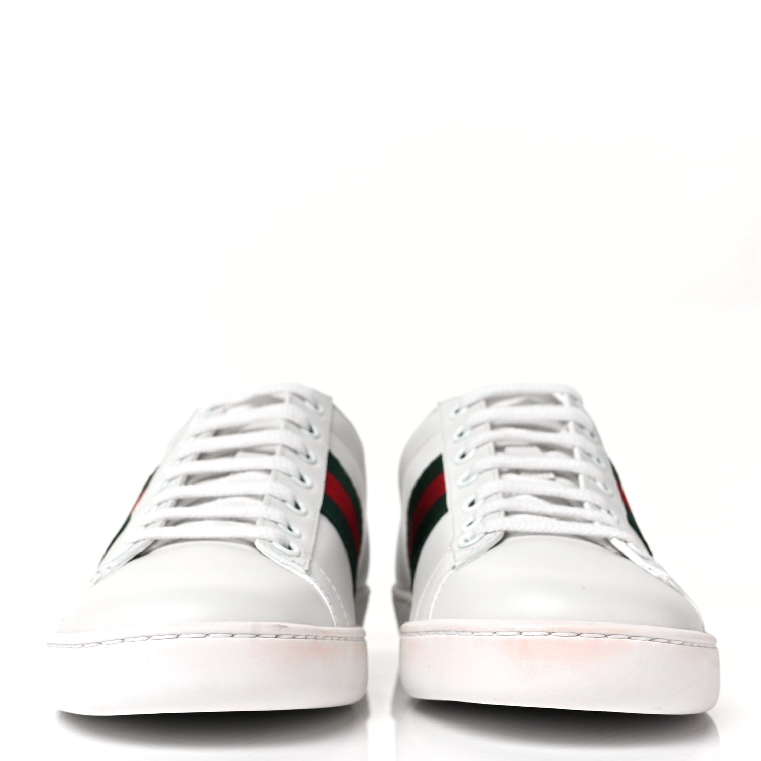 Gucci Calfskin Ayers Bee Embroidered Womens Ace Sneakers 37 White Green 2 of 10