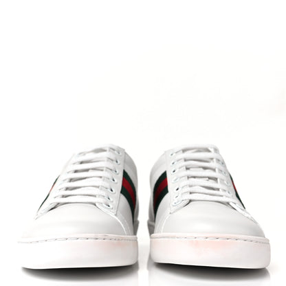 Gucci Calfskin Ayers Bee Embroidered Womens Ace Sneakers 37 White Green 2 of 10