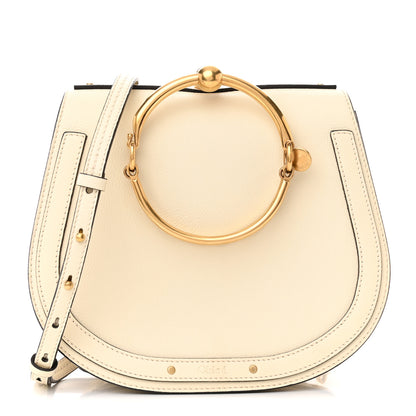 Chloe Calfskin Suede Medium Nile Bracelet Bag Off White 1 of 13