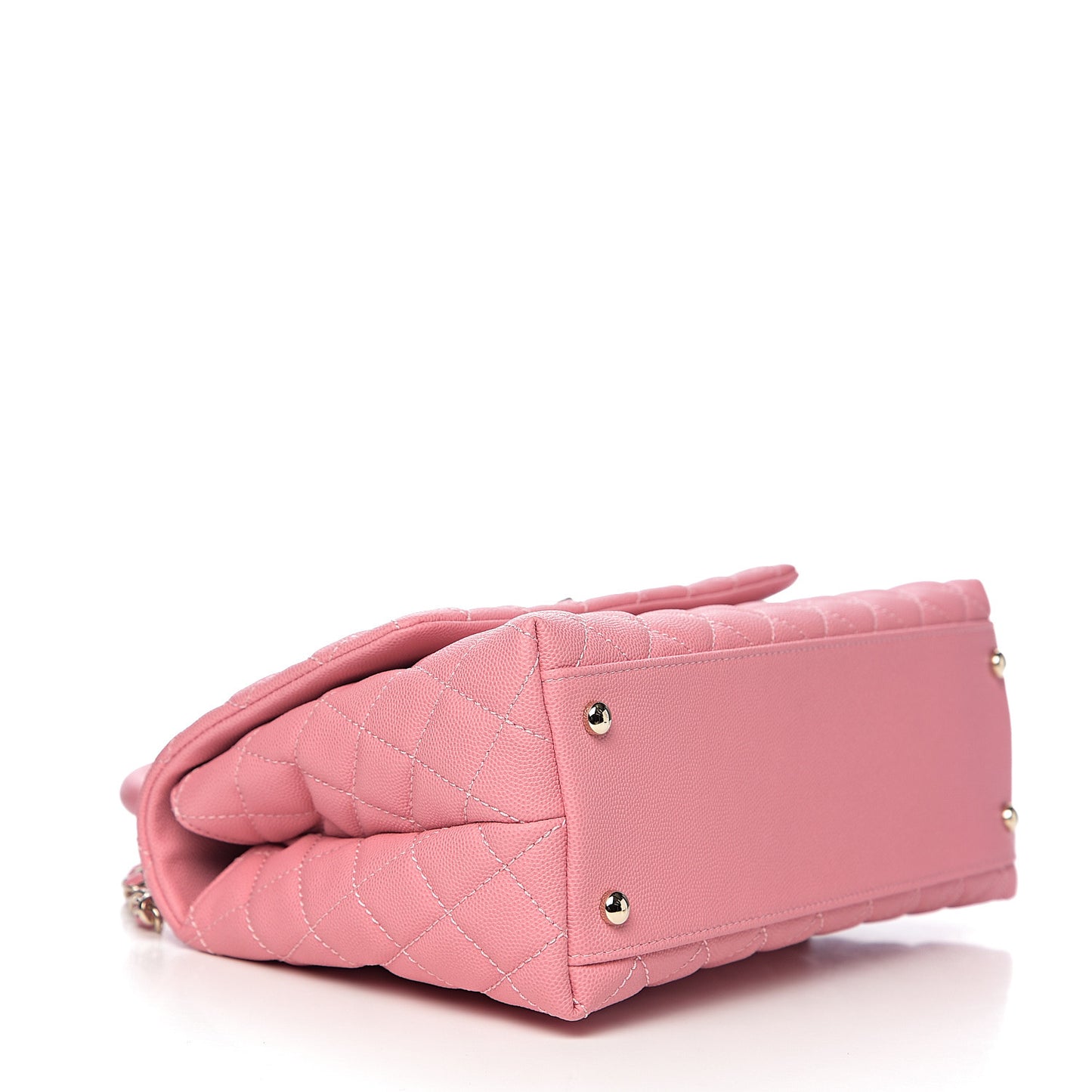 Caviar Quilted Small Coco Handle Flap Light Pink