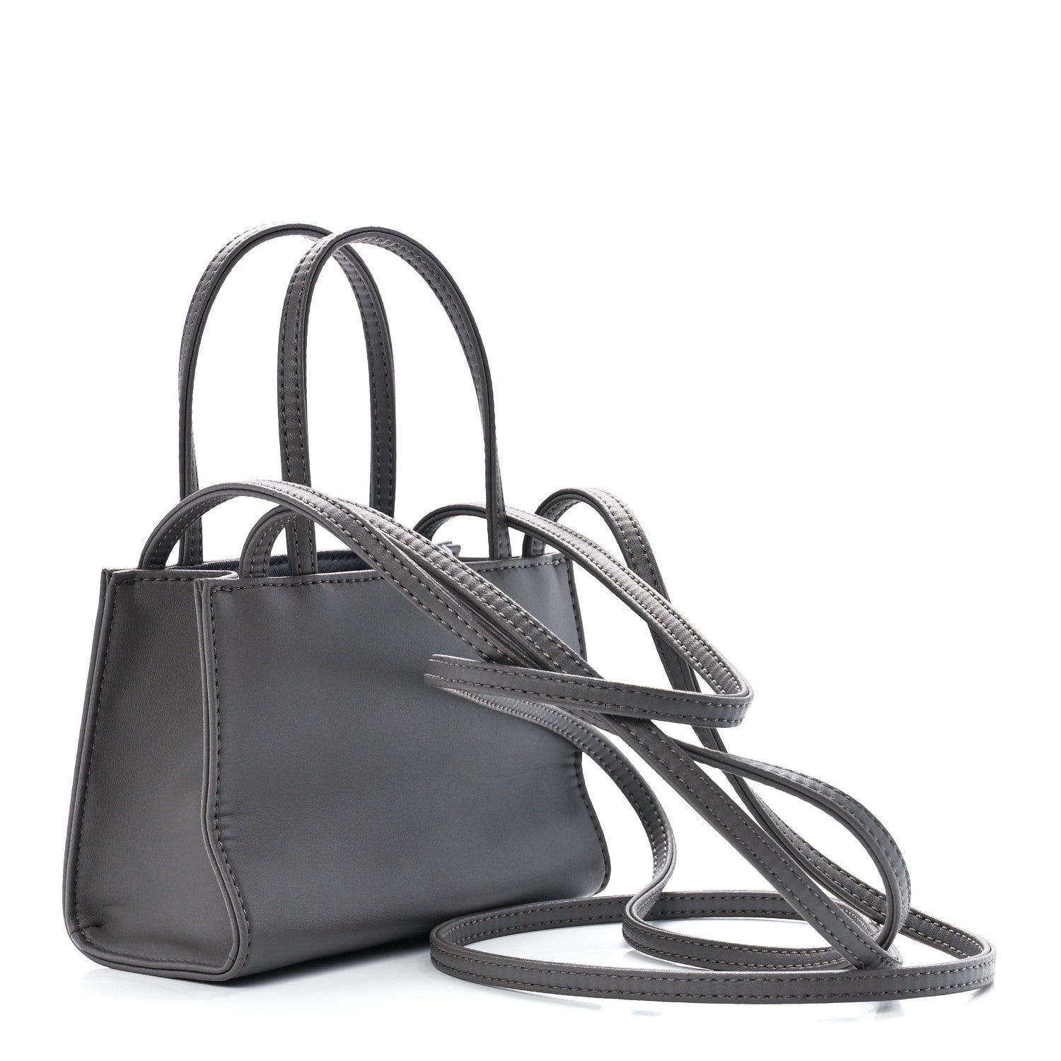 Telfar Vegan Leather Small Shopping Bag Grey 3 of 11