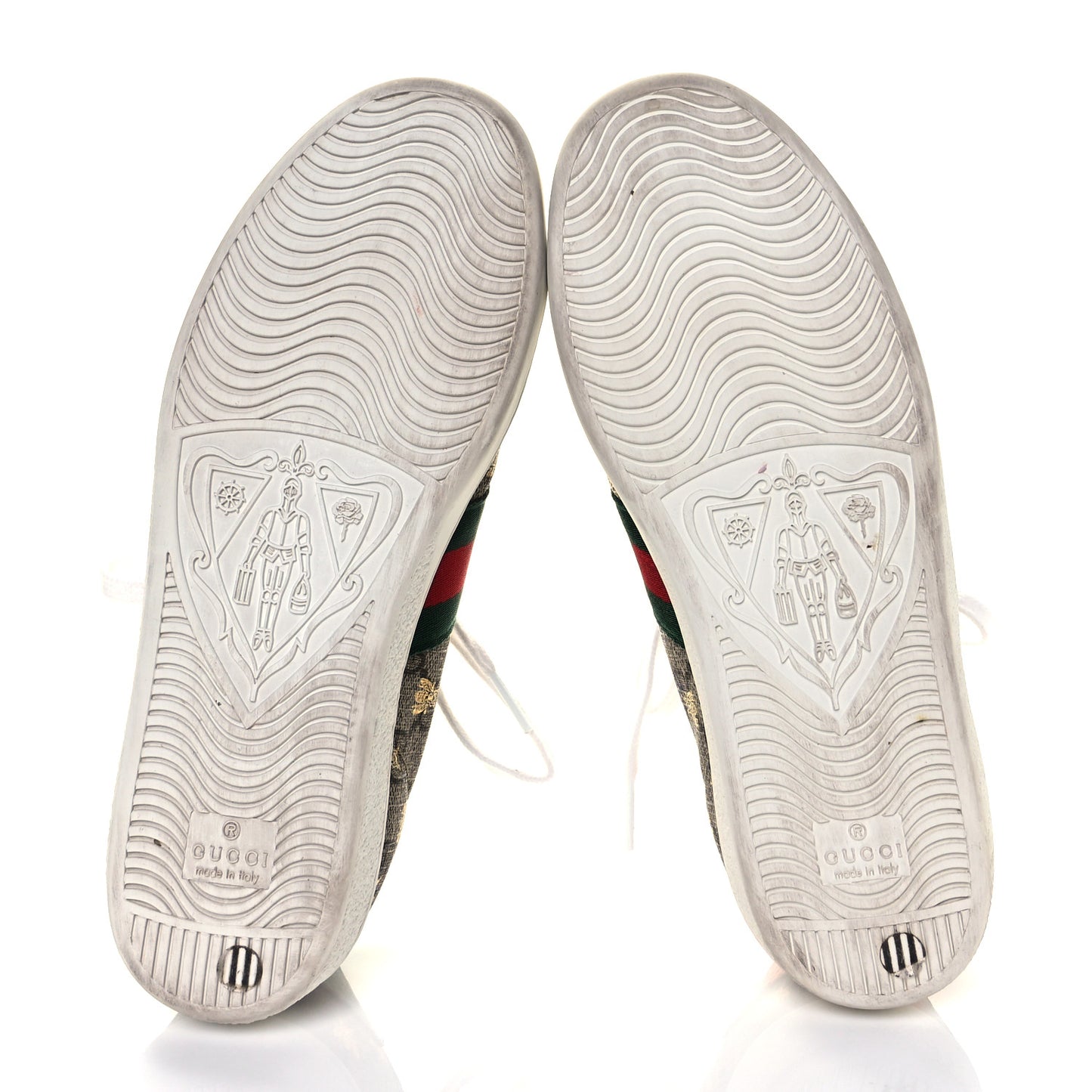 GG Supreme Monogram Bees Ayers Web Womens Ace Sneakers 36.5 Beige Oro Green Red