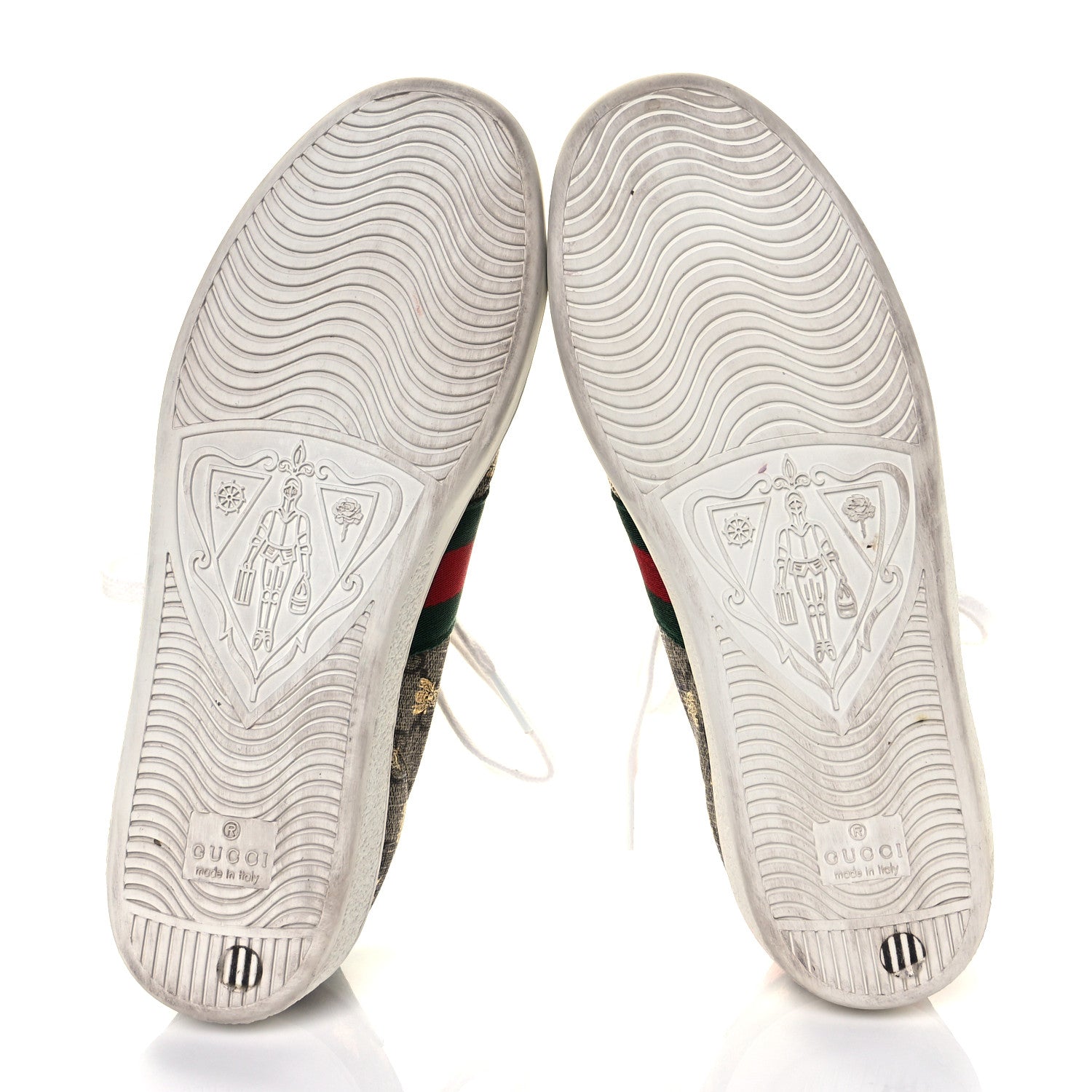 Gucci GG Supreme Monogram Bees Ayers Web Womens Ace Sneakers 36.5 Beige Oro Green Red 6 of 10