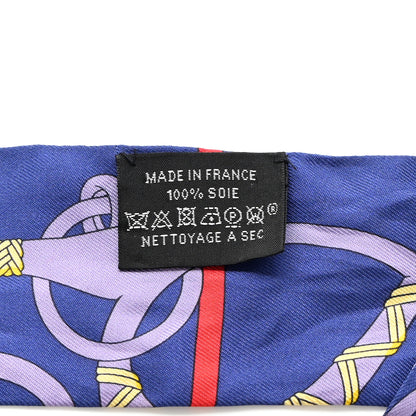 Hermes Silk Panoplie Equestre Twilly Bleu Jaune Rouge 3 of 6