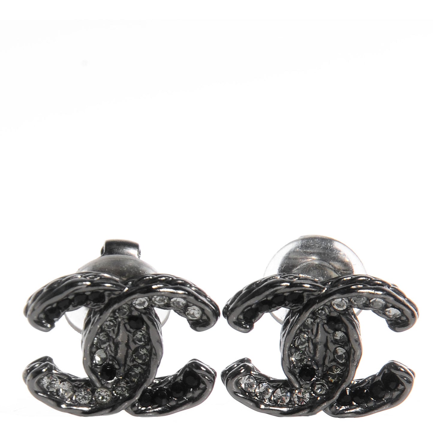 Ruthenium Crystal CC Clip On Earrings