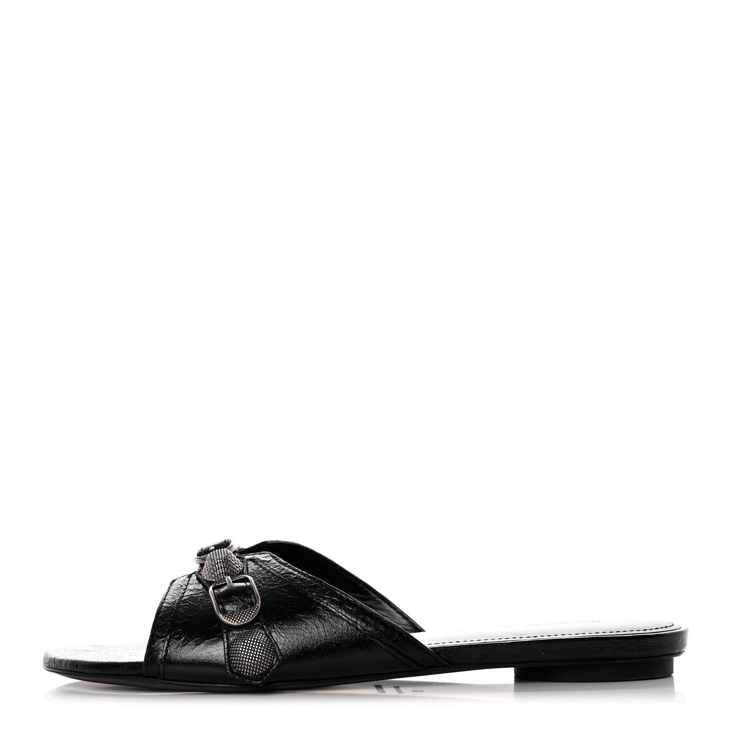 Balenciaga Agneau Arena Cagole Flat Slide Sandals 39 Black 1 of 9