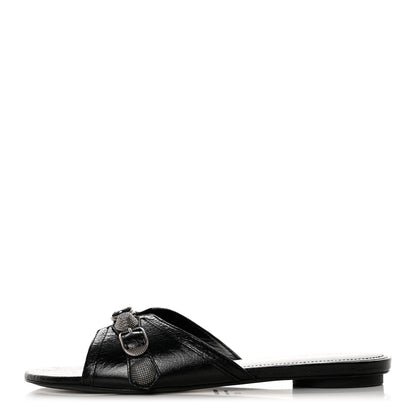 Balenciaga Agneau Arena Cagole Flat Slide Sandals 39 Black 1 of 9