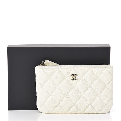 Chanel Caviar Quilted Small Cosmetic Case White 8 of 8