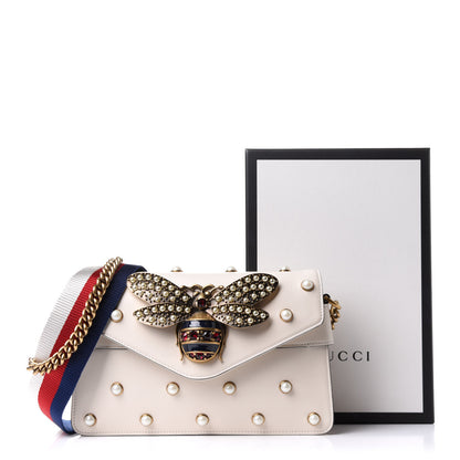 Gucci Nappa Pearl Studded Mini Queen Margaret Broadway Shoulder Bag Mystic White 17 of 17