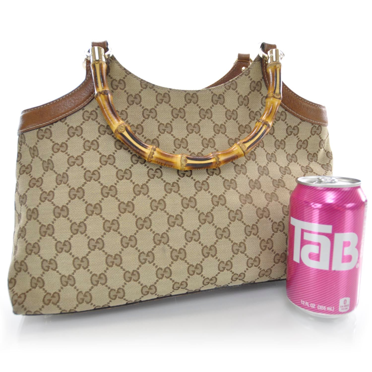 Gucci Monogram Bamboo Handle Bag 3 of 7