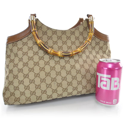 Gucci Monogram Bamboo Handle Bag 3 of 7