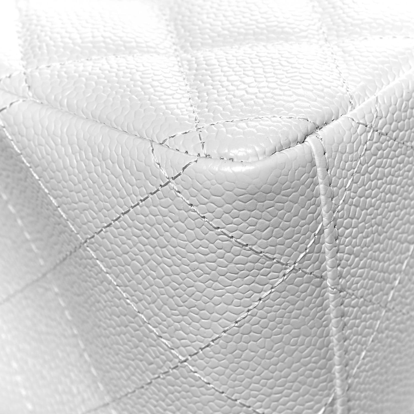 Caviar Quilted Maxi Double Flap White