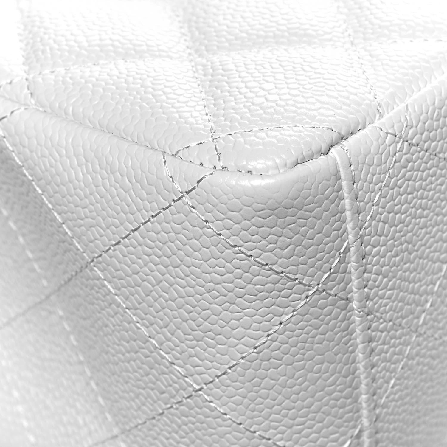 Chanel Caviar Quilted Maxi Double Flap White 11 of 14