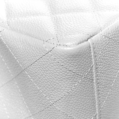 Chanel Caviar Quilted Maxi Double Flap White 11 of 14