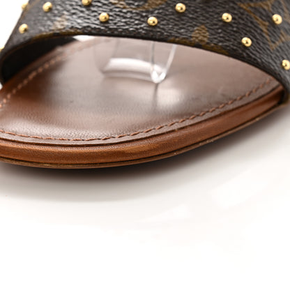 Louis Vuitton Calfskin Perforated Monogram Silhouette Sandals 38 Gold 8 of 9