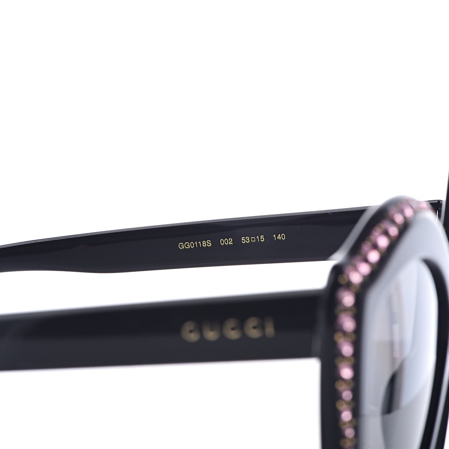 Gucci Crystal Cat Eye GG0118S Sunglasses Black 6 of 6
