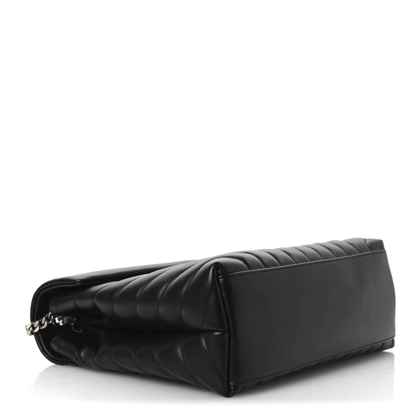 Calfskin Y Quilted Monogram Medium Loulou Chain Satchel Black