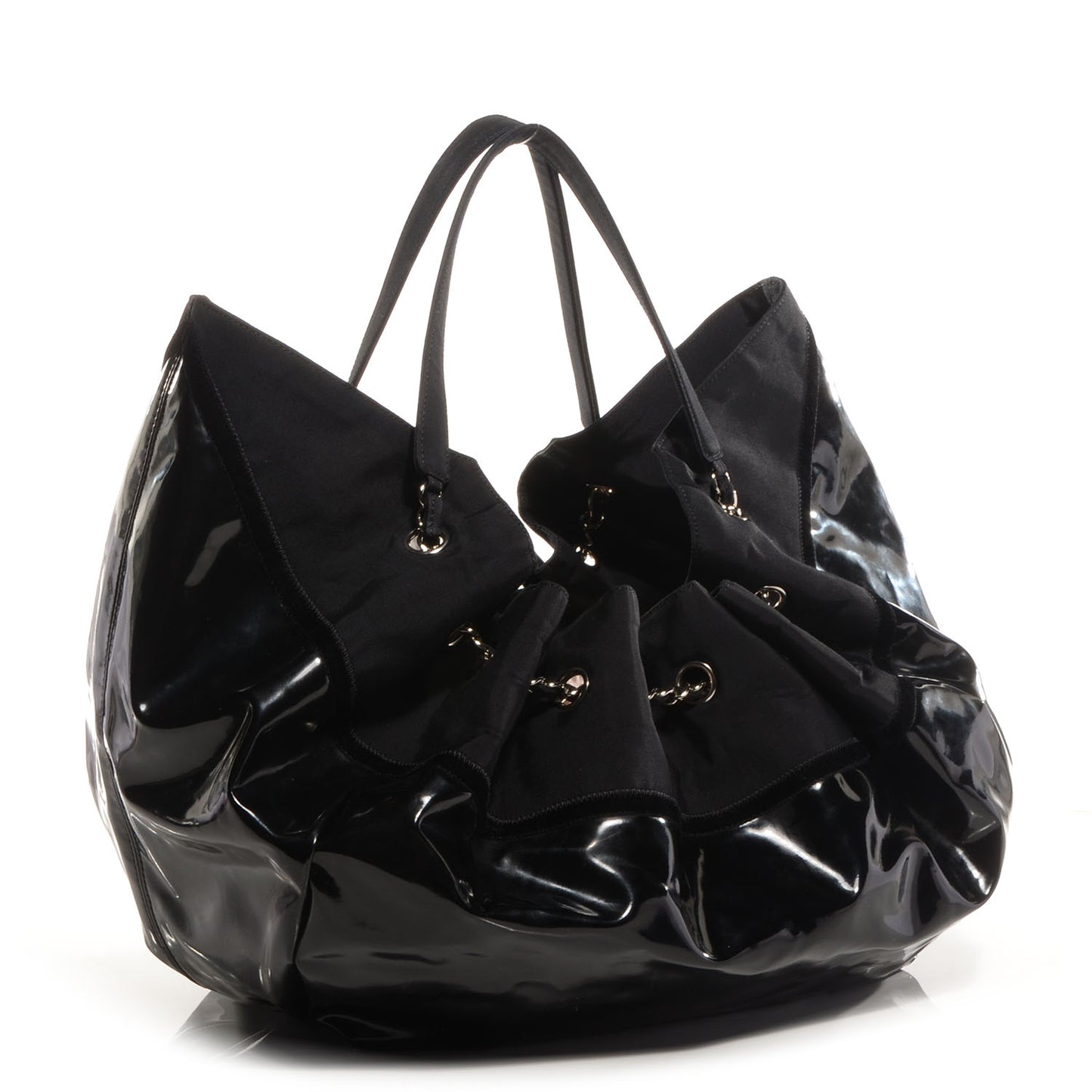 Vinyl Stretch Spirit Large Cabas Tote Black