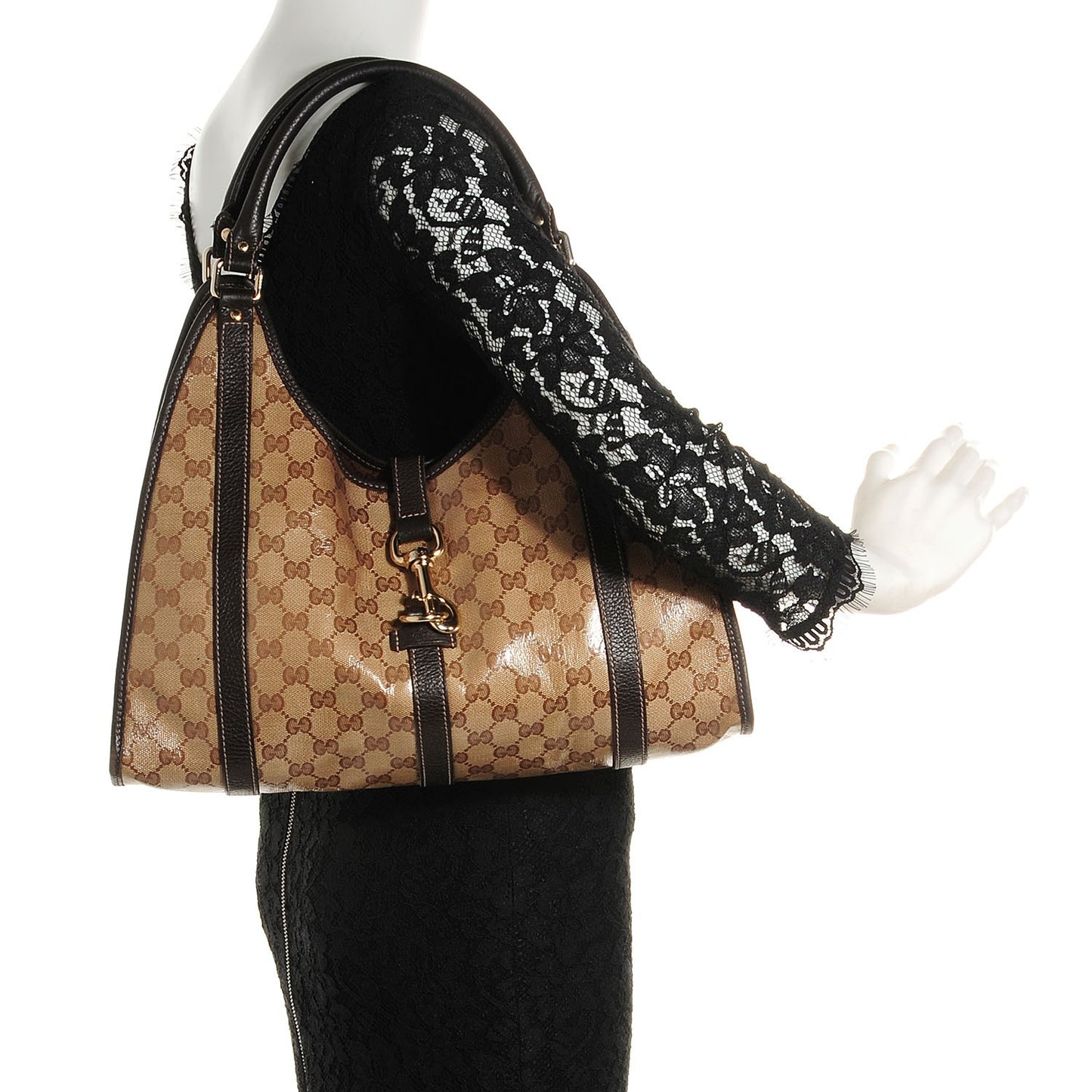 Crystal Monogram Medium Joy Shoulder Bag Dark Brown