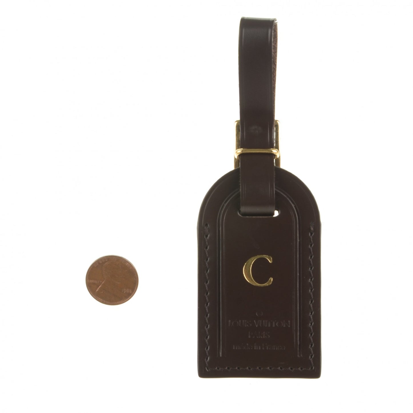 Calfskin Luggage Tag Ebene
