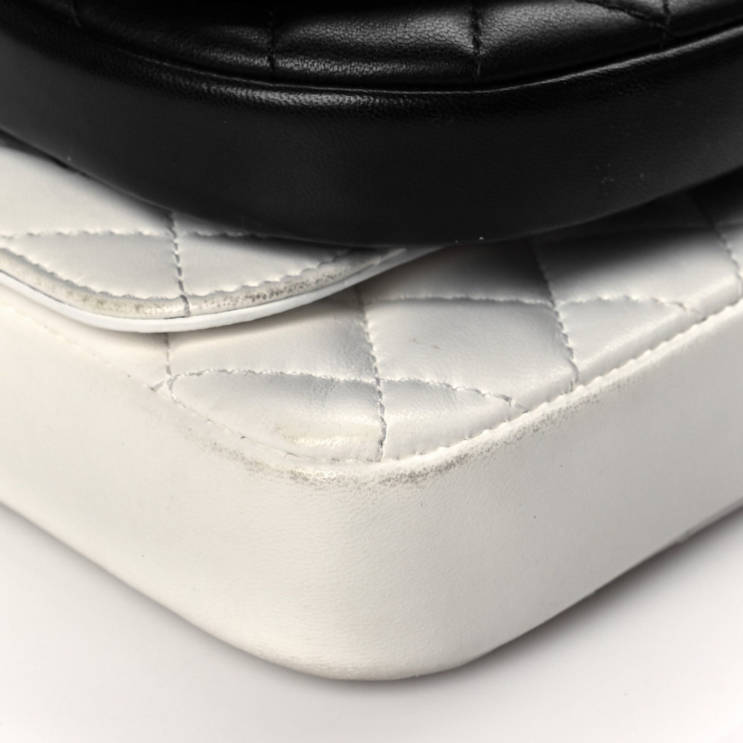 Lambskin Quilted Side Packs White Black